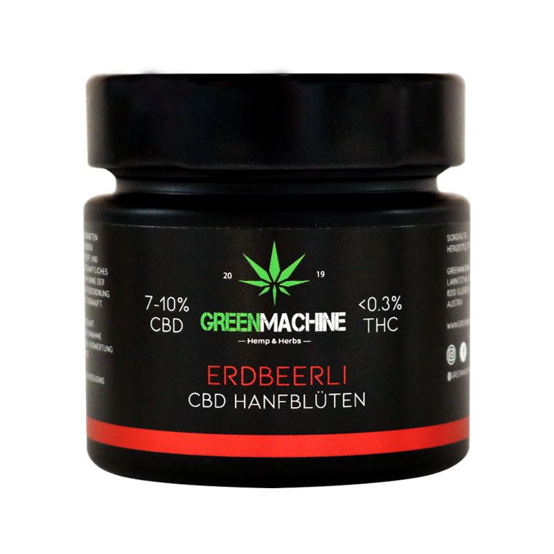 Glas CBD-Hanfblüten „Erdbeerli“ von Green Machine