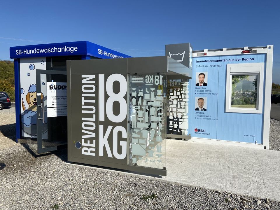 Waschsalon-Station und Hundewaschanlage am Gelände